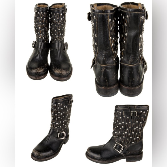 BNWOB Frye Distressed Studded Black Moto Short Boot 5.5M PRICE FIRM! NO OFFERS! - Picture 15 of 16